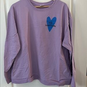 Purple Sweatshirt w/ Blue Heart Graphic beautiful bastard Philip defranco merch